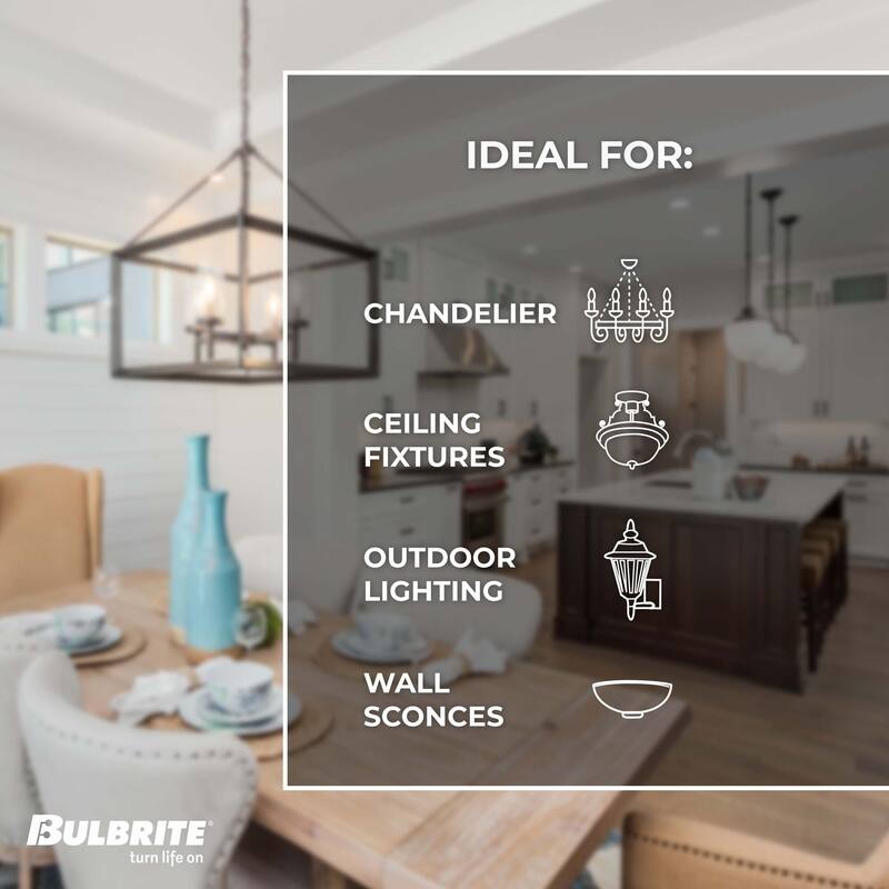 Bulbrite Pack of (4) Dimmable Clear Filament B11 Candelabra (E12) LED Bulb