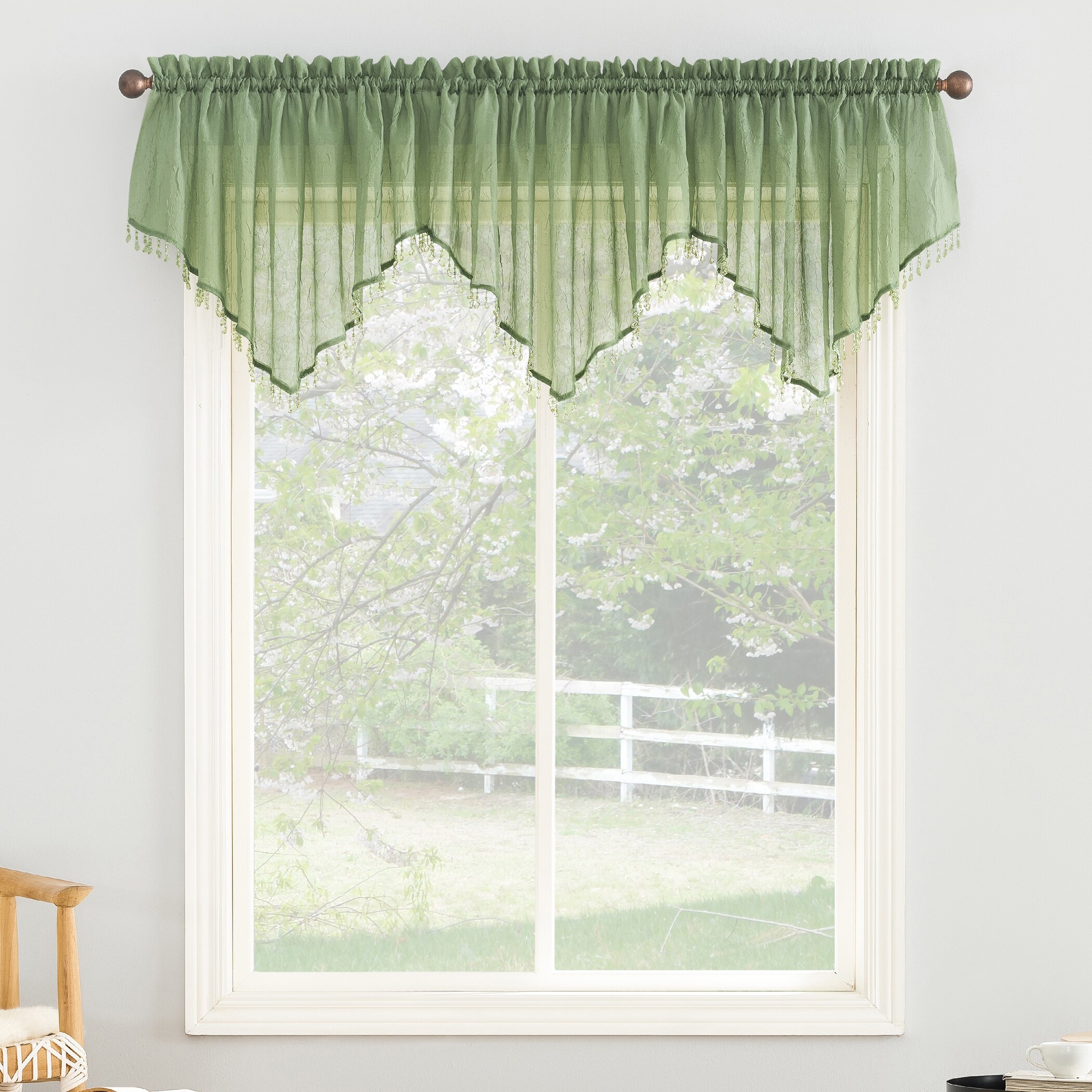 Luxurious Old World Style Lace Kitchen Curtains- Tiers OR Valance in Cream