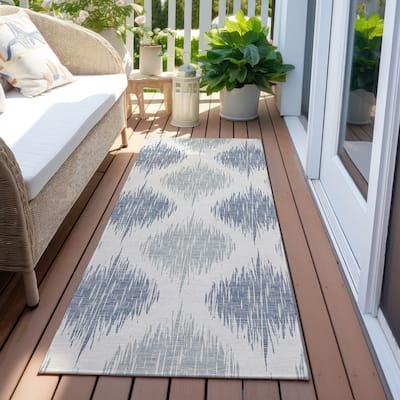 Machine Washable Indoor/ Outdoor Chantille Geo Contemporary Rug