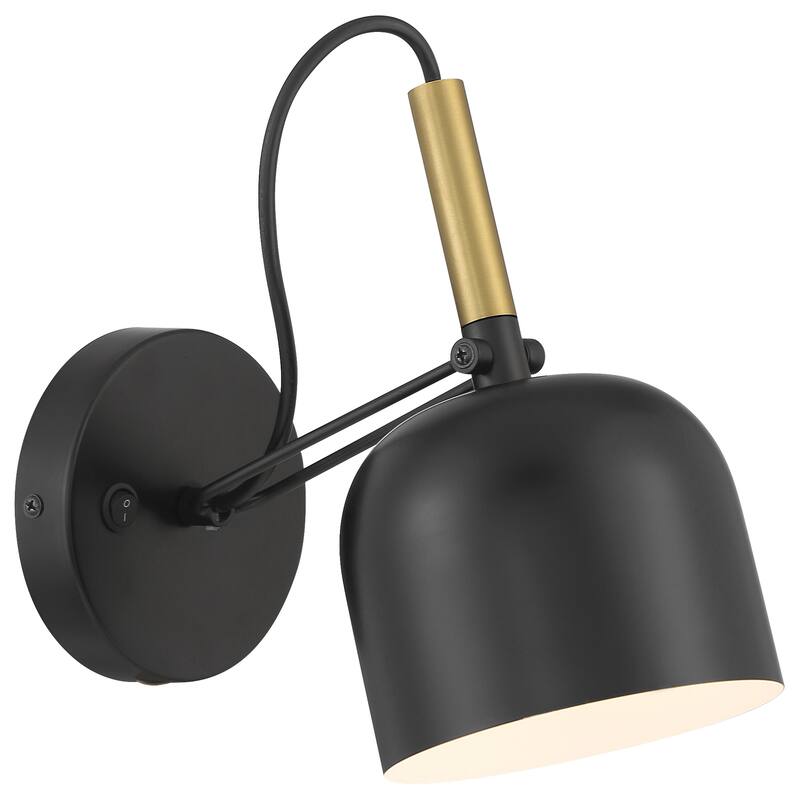 Access Lighting Ponti LED Reading Light - Dedicated LED - Black, Antique Brushed Brass