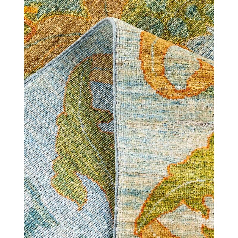 Overdyed, One-of-a-Kind Hand-Knotted Area Rug - Green - 8' 10" x 12' 3"