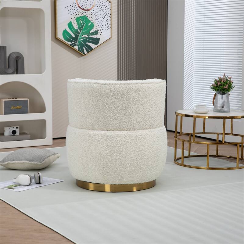 360 Degree Swivel Cuddle Barrel Accent Chairs with Wide Upholstered