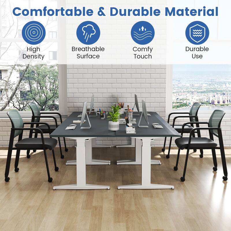 Costway Conference Chairs Set of 2/4 Stackable Office Guest Mesh Chair