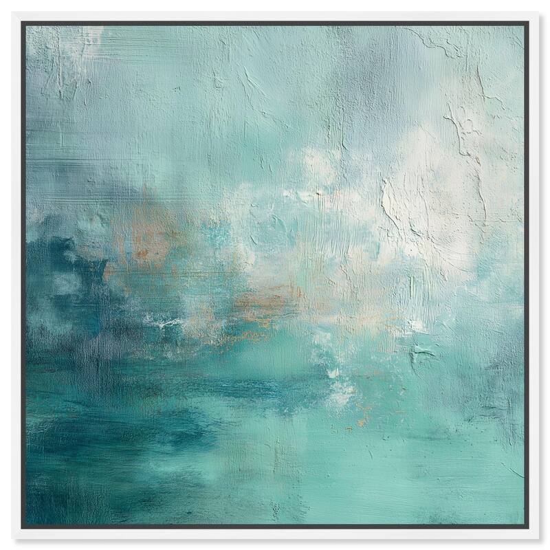 Green Blue I Canvas by Art Remedy - White - 20" x 20"