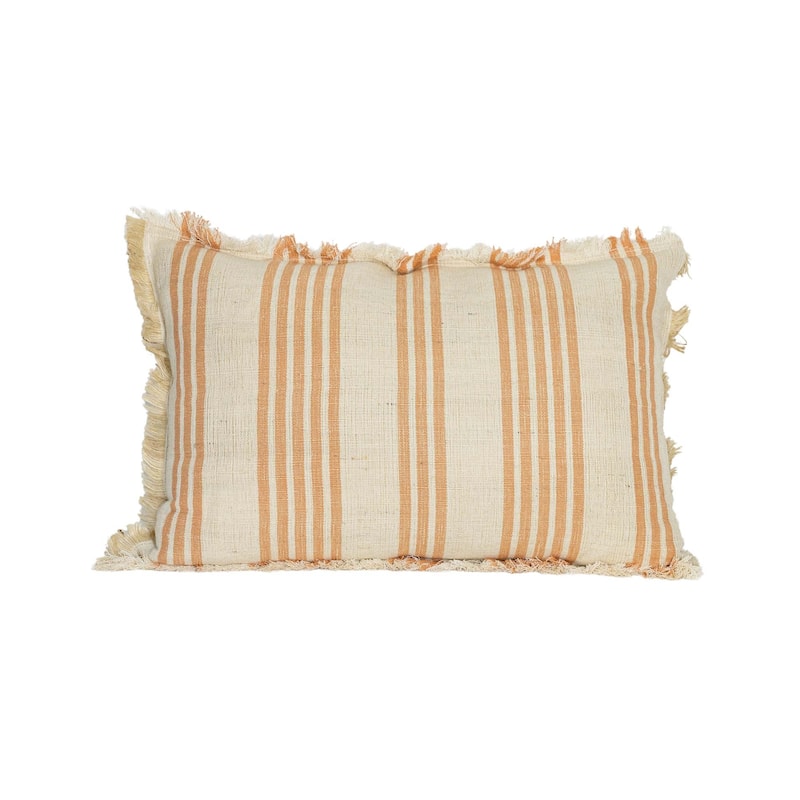 Foreside Home & Garden Coral Striped Filled Lumbar Pillow