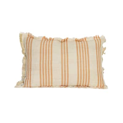 Foreside Home & Garden Coral Striped Filled Lumbar Pillow
