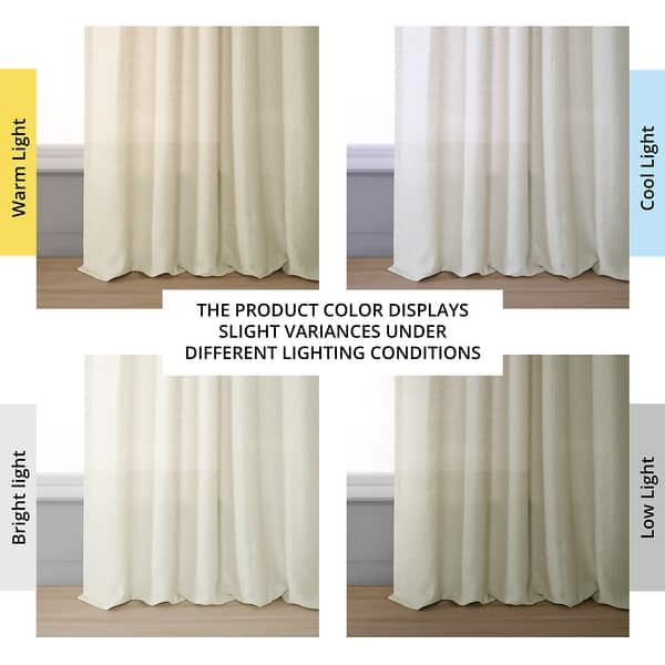 dimension image slide 5 of 7, Exclusive Fabrics Signature French Linen Sheer Curtain (1 Panel)