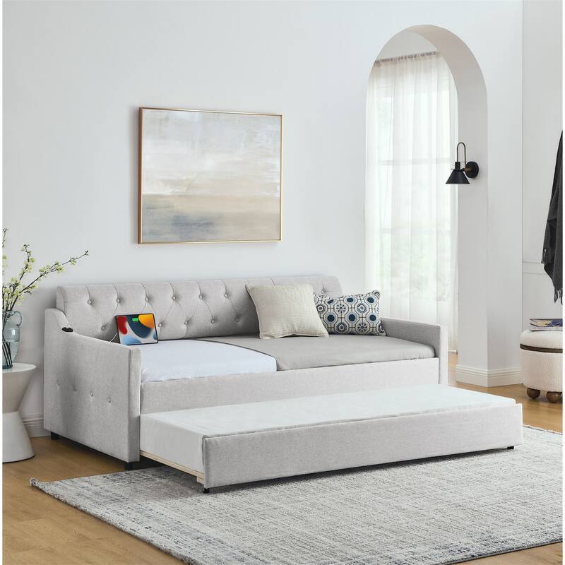 Twin Size Upholstery DayBed - Beige