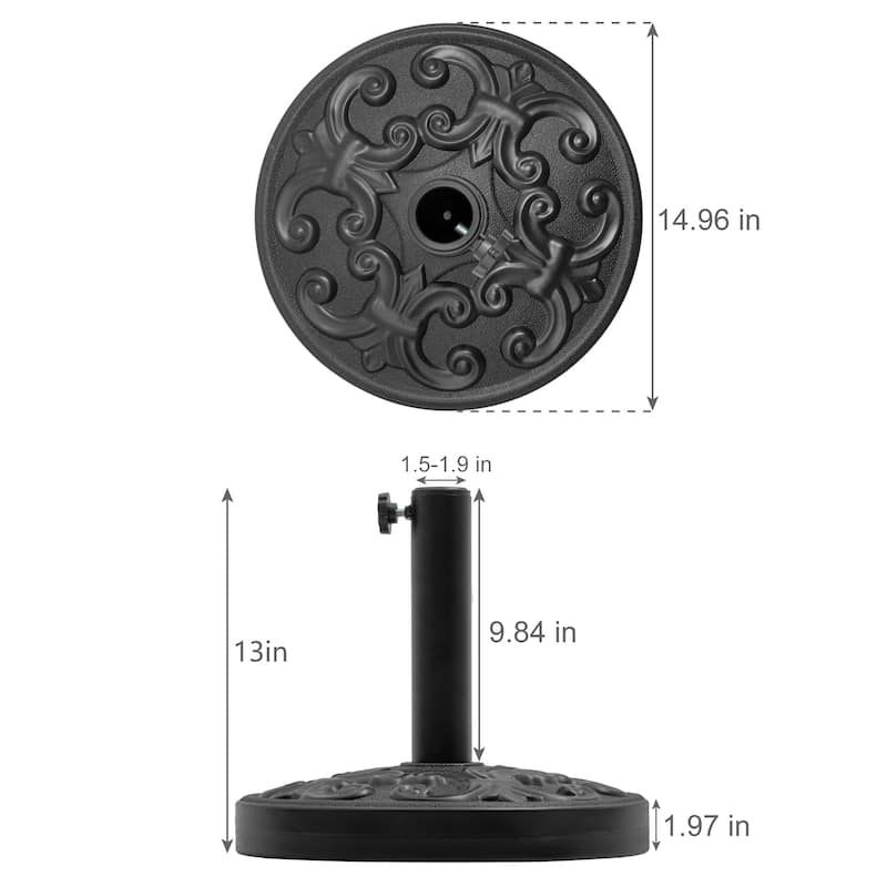 Pellebant 30 to 45 lbs Heavy Duty Patio Market Round Concrete Umbrella Base
