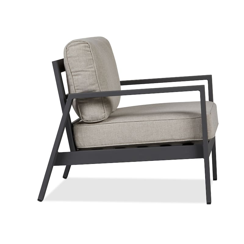 Aegean Outdoor Chair in Weathered Slate w/ Tan Cushions by Real Flame