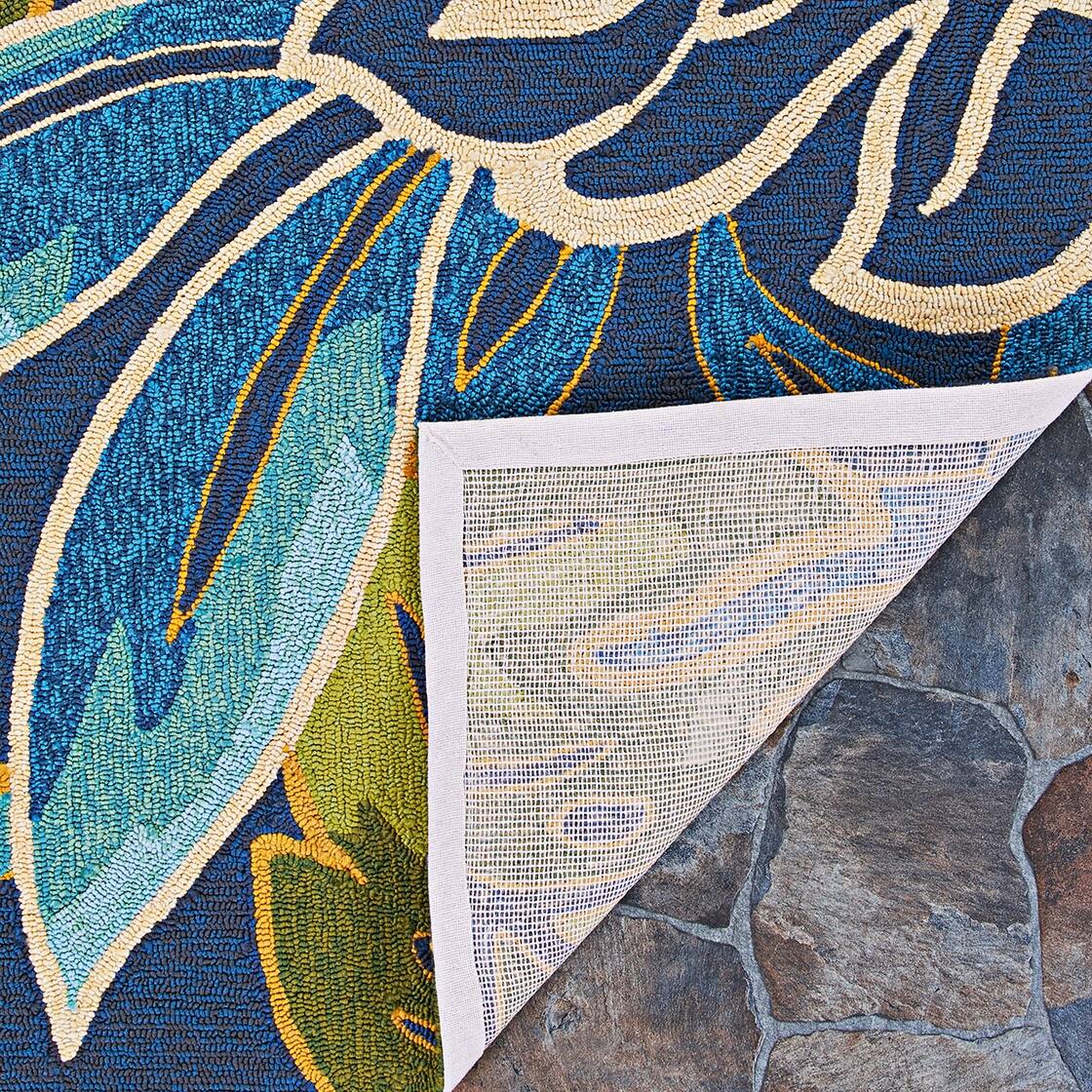 Dream Decor Rugs Miami Palms Blue Forest Green Indoor Outdoor Area Rug