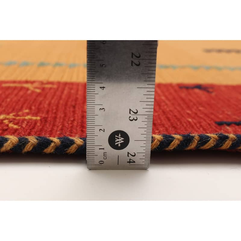 ECARPETGALLERY Flat-Weave Kashkuli Burnt Orange Wool Tapestry Kilim - 5'7 x 7'8