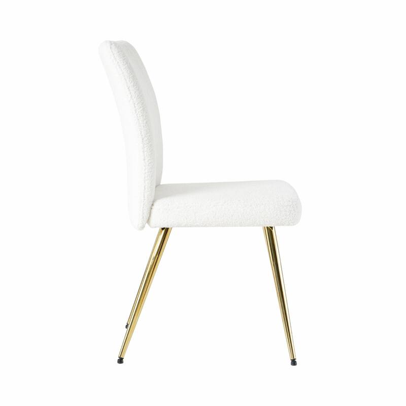 Modern White Teddy Wool Dining Chairs-Set of 4