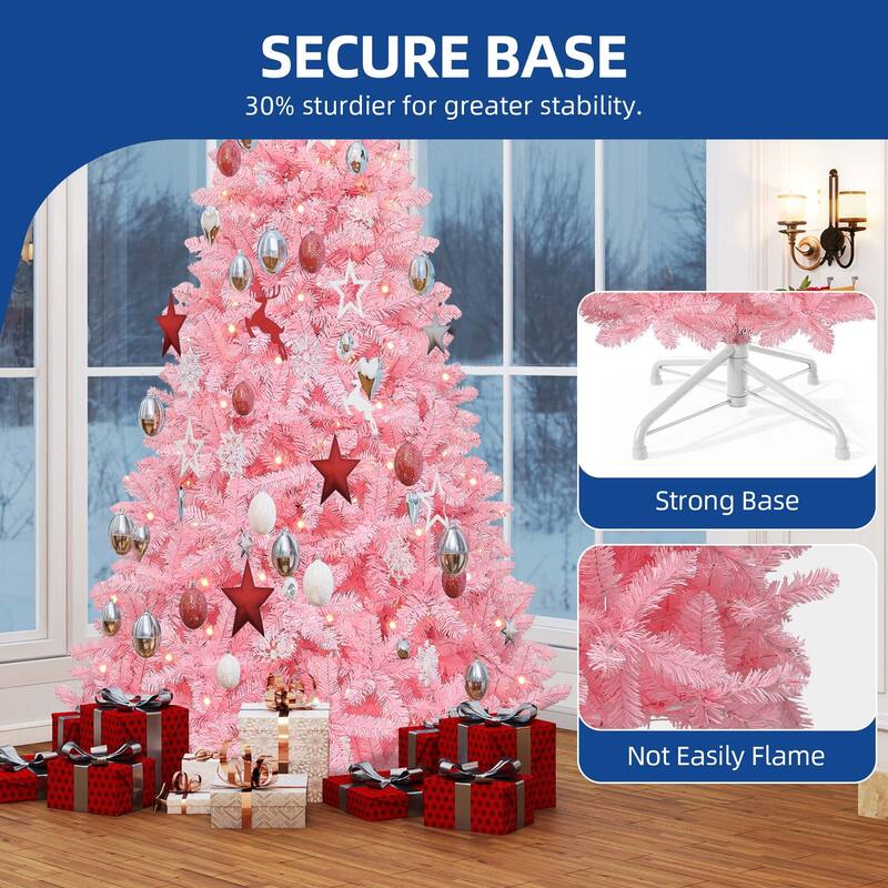 6/7.5 Ft Pink Spruce Artificial Christmas Tree