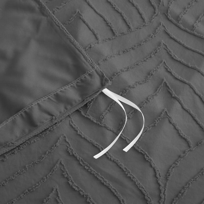 Clipped Jacquard Leaf Duvet Cover Set
