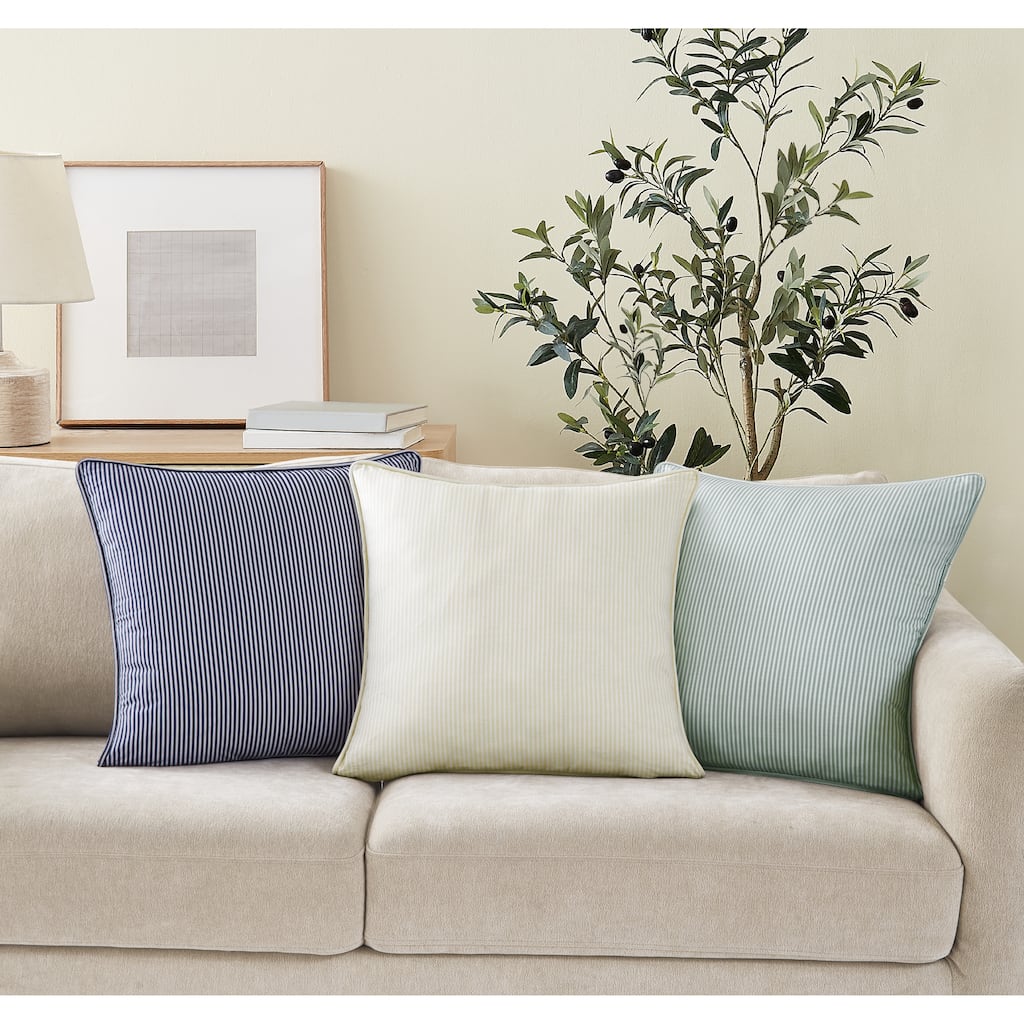 Brooklyn Loom Pinstripe 20x20 Decorative Pillow with Removable Cover