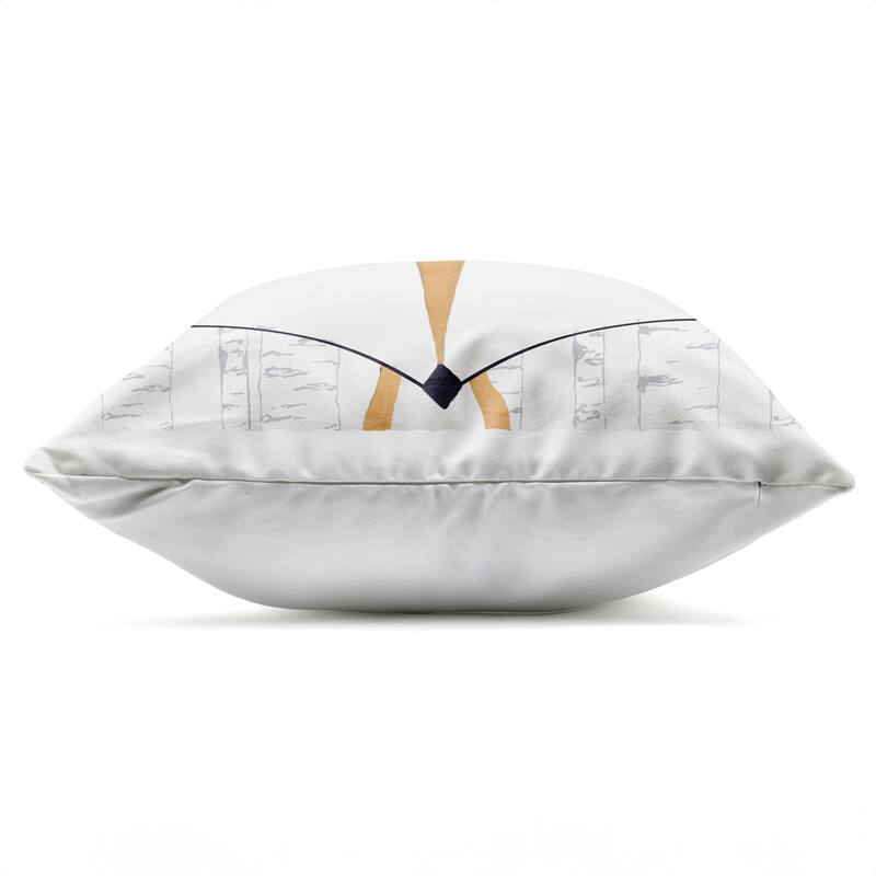 Stupell Whimsical Fox on Birch Printed Outdoor Throw Pillow Design by Kim Allen