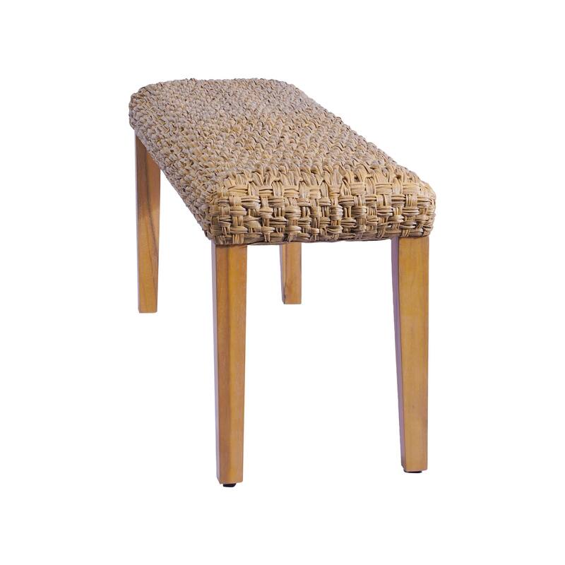 M4H Naples Outdoor Patio Bench Water Resistant Wicker Solid Wood