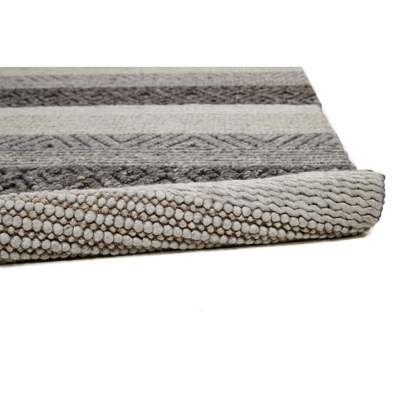 Genet Modern Eco-Friendly Bouclé Rug, Chracoal Gray/Tan, Area Rug