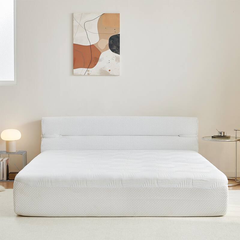 Compressed Integrated Bed A-QUEEN,Frame & Mattress,Cooling & Breathable Mattress