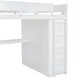 preview thumbnail 12 of 16, White Full Size Wooden Loft Bed with Wardrobe, Desk, and Shelves