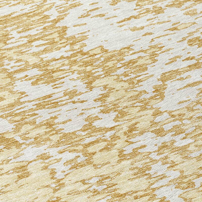 Machine Washable Indoor/ Outdoor Abstract Pixels Chantille Rug