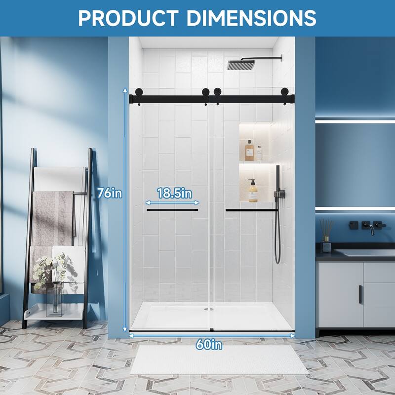 Frameless Double Sliding Shower Door