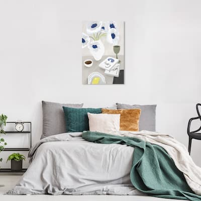 Wynwood Studio Canvas Floral and Botanical Sharing Art White and Modern & Contemporary Wall Art Canvas Print