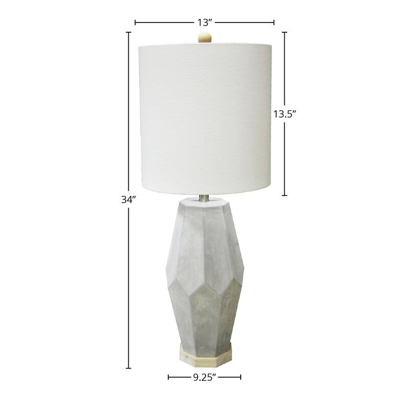 Pacifica Cement and Wood Table Lamp with Shade