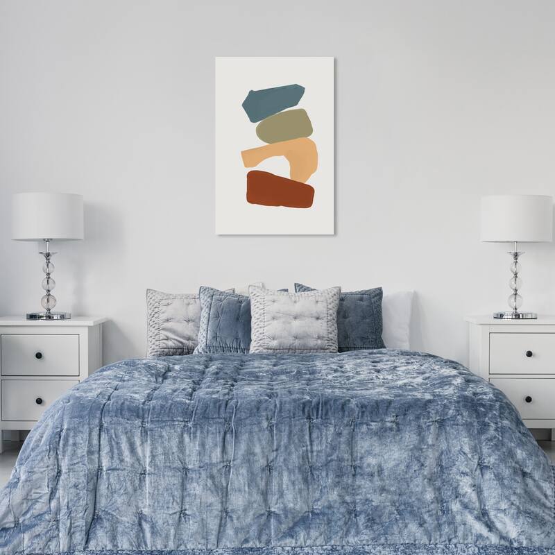 Wynwood Studio Canvas Abstract Elements for Balance Brown and Teal Modern & Contemporary Wall Art Canvas Print - 36 x 24