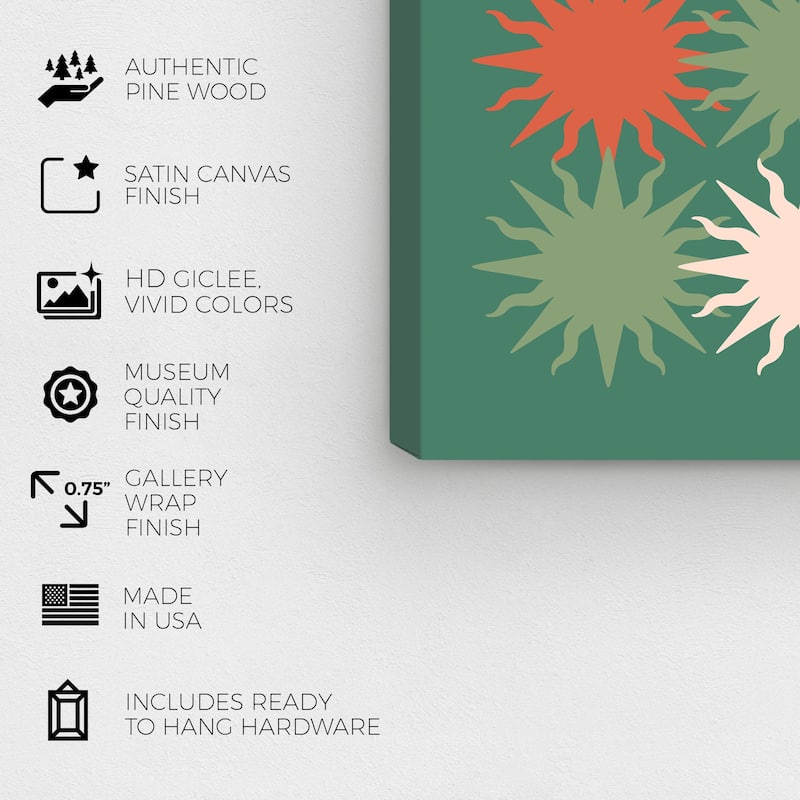 Wynwood Studio Canvas Holiday and Seasonal Stars Christmas Labels Green Modern & Contemporary Wall Art Canvas Print
