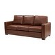 preview thumbnail 42 of 53, Ernando 83.46" Wide Genuine Leather Sofa with Squared Arms and Pillows
