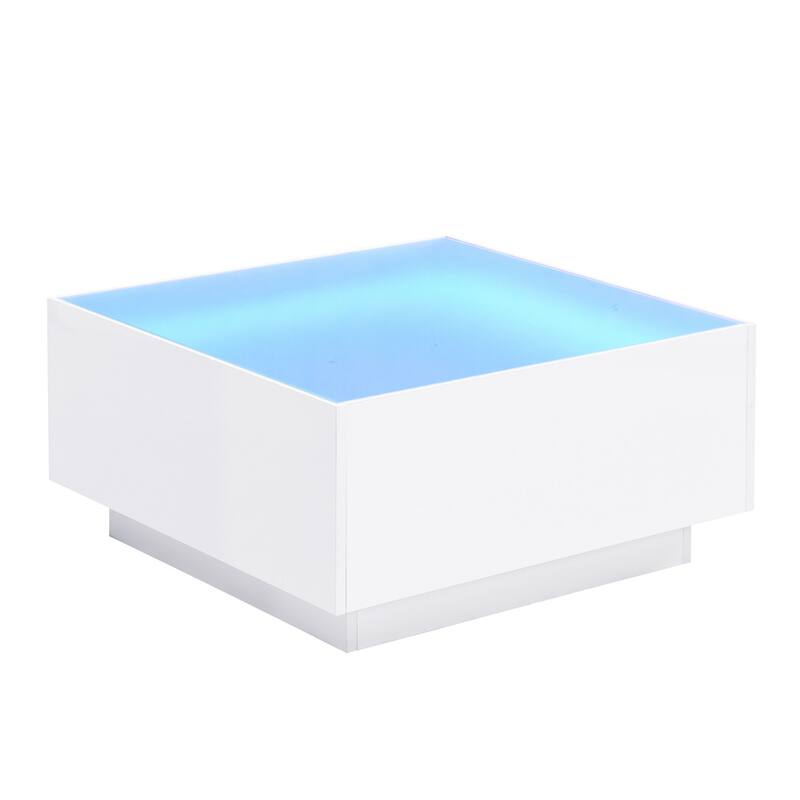 Modern Style Living Room Table with LED Lights
