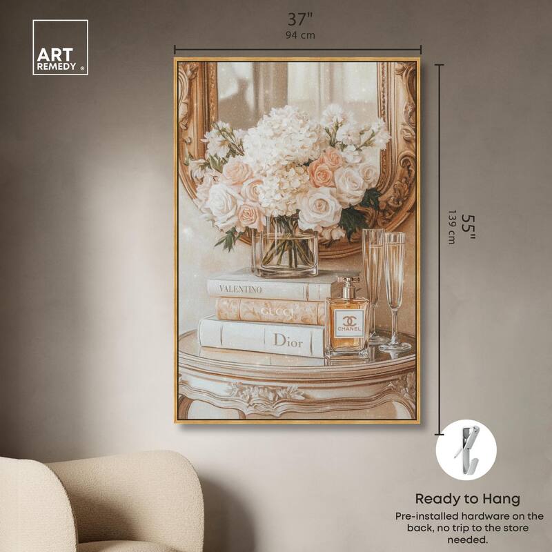 Mirror and Classy Glam Books Canvas by Art Remedy