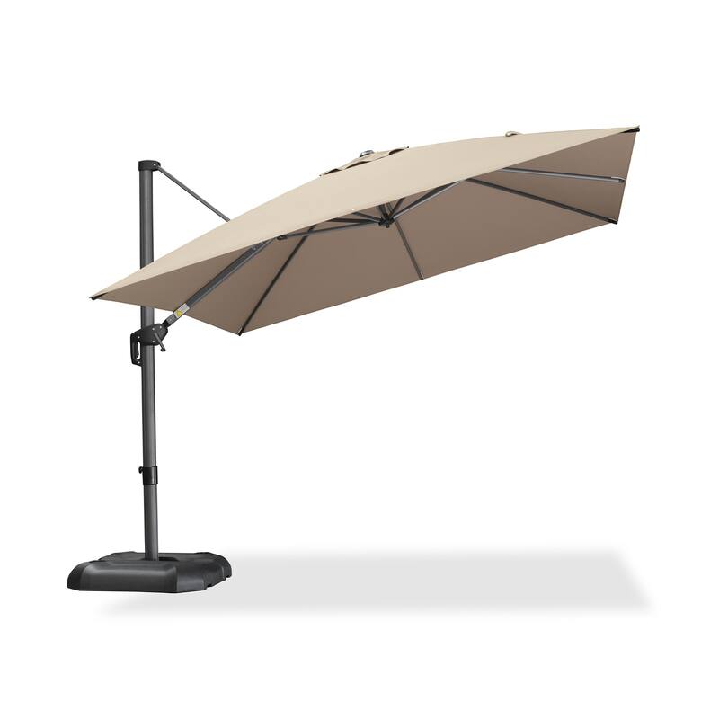 PURPLE LEAF 10 ft Square 360 Degree Rotation Patio Cantilever Umbrella