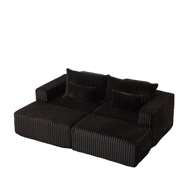 Oversized 87" Modular Sectional Lounge Chaise with 2 Ottoman