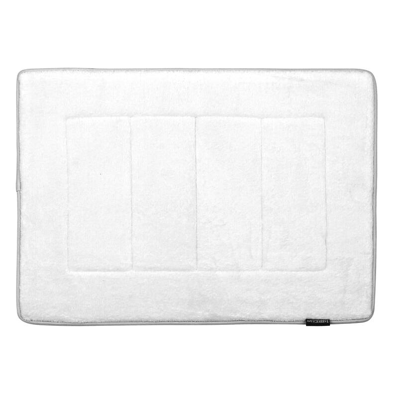 FABBRICA HOME Ultra-Soft Extra-Thick Memory Foam Bath Mat 17 in x 24 in - 17x24 - White