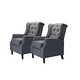 preview thumbnail 24 of 87, Debora Wingback Button Tufted Push-back Recliners Set of 2 by HULALA HOME