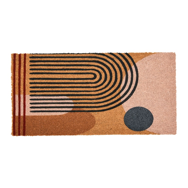 Geometric Coir Doormat - 32.0"L x 16.0"W x 0.1"H