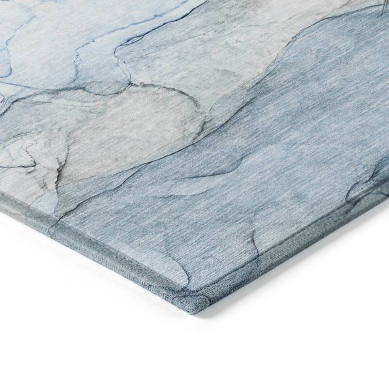 Machine Washable Indoor/ Outdoor Abstract Chantille Rug