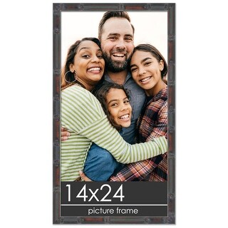 14x24 Bamboo Walnut Complete Wood Picture Frame with UV Acrylic, Foam ...