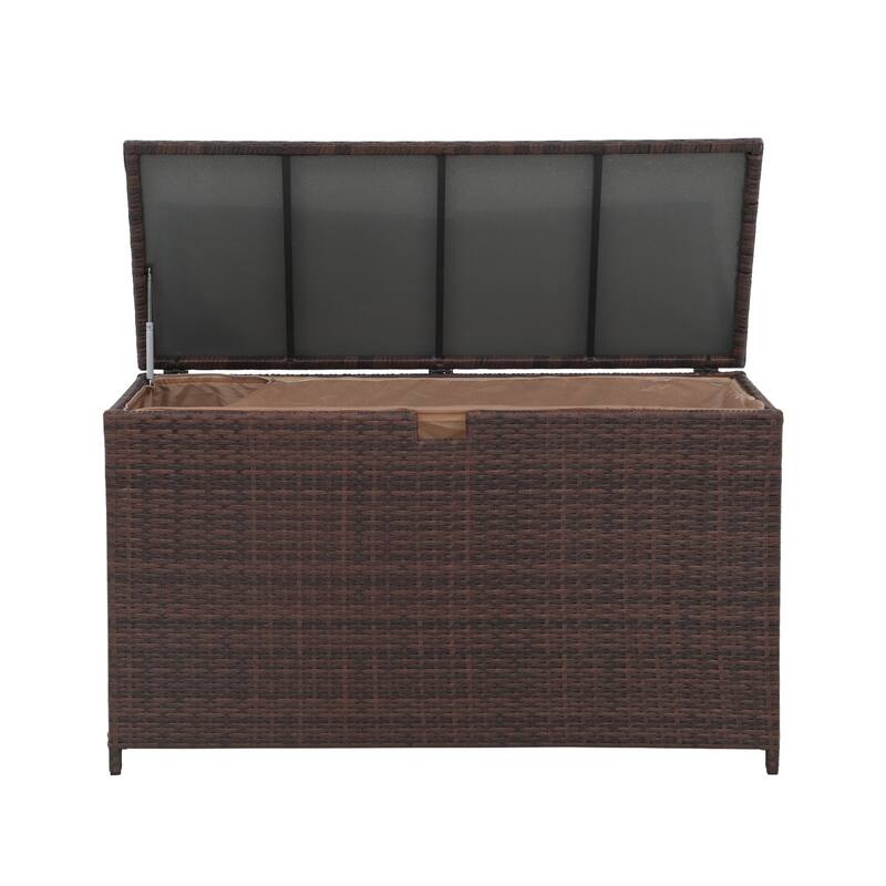 Outdoor 120 Gallons PE Wicker Storage Box