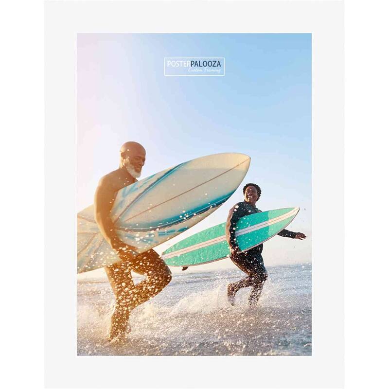 36x28 Contemporary White Complete Wood Picture Frame with UV Acrylic, Foam Board Backing, & Hardware