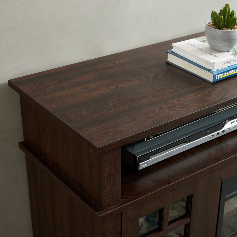 ​​Classic American Fireplace TV Stand with 2 Drawers and 2 Storage Cabinets for Living Rooms and Bedrooms​