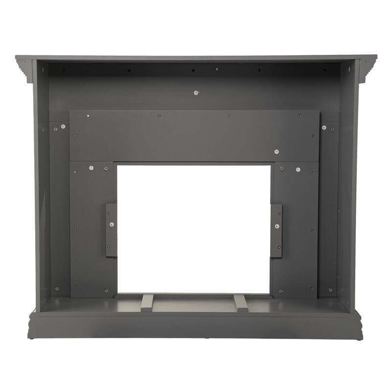 SEI Furniture Dalaro Modern Electric Fireplace with Faux Stone Mantel