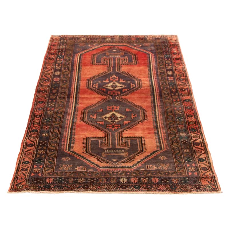 ECARPETGALLERY Hand-knotted Konya Anatolian Dark Copper Wool Rug - 4'2 x 7'3