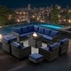 preview thumbnail 10 of 11, Gymojoy Outdoor Patio Sofa with Swivel Chairs Set Grey - Blue