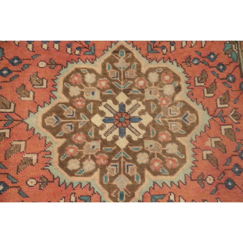Hand Knotted Oriental 100% Wool Carpet Traditional Floral Oranges & Rust Tabriz Area Rug - 4' 10'' X 3' 2''