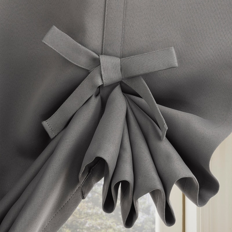 Sun Zero Greenwich Energy Saving Blackout Rod Pocket Window Tie-up Shade