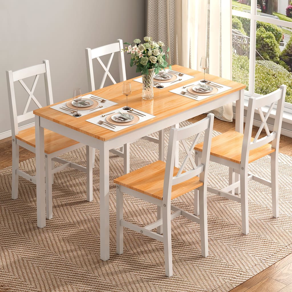 Dining Table Set of 4, Kitchen Table with 2 Chairs 1 bench